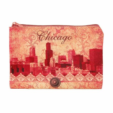 AMERICAWARE Chicago Rose Skyline Zip Pouch ZPCHI01
